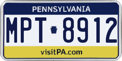 PA license plate MPT8912
