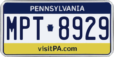 PA license plate MPT8929