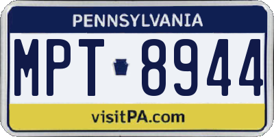 PA license plate MPT8944