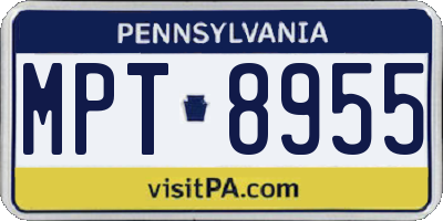 PA license plate MPT8955