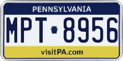 PA license plate MPT8956