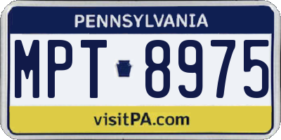 PA license plate MPT8975