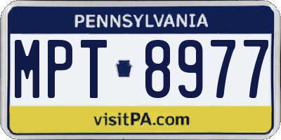 PA license plate MPT8977