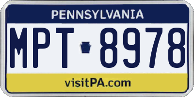 PA license plate MPT8978