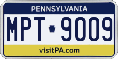 PA license plate MPT9009