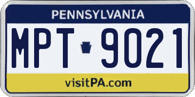 PA license plate MPT9021