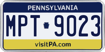 PA license plate MPT9023