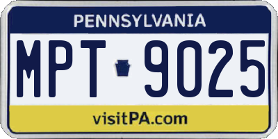 PA license plate MPT9025