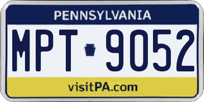 PA license plate MPT9052