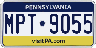 PA license plate MPT9055