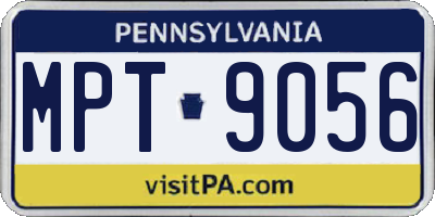 PA license plate MPT9056