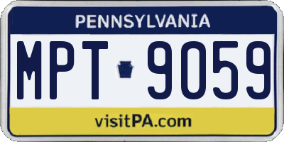 PA license plate MPT9059