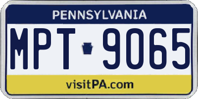 PA license plate MPT9065