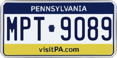 PA license plate MPT9089