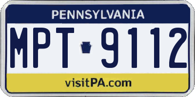 PA license plate MPT9112