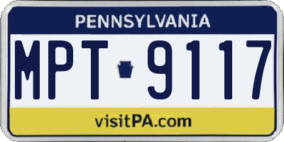 PA license plate MPT9117