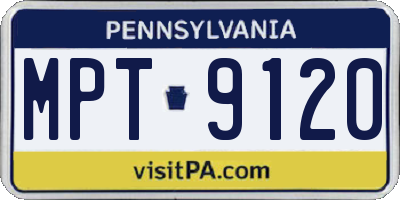 PA license plate MPT9120