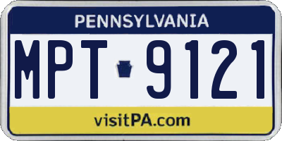 PA license plate MPT9121