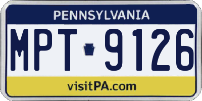 PA license plate MPT9126