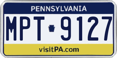 PA license plate MPT9127