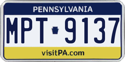 PA license plate MPT9137