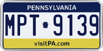 PA license plate MPT9139