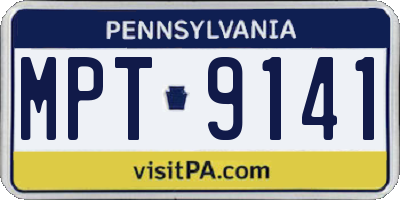 PA license plate MPT9141