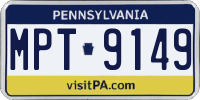 PA license plate MPT9149