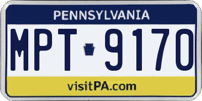PA license plate MPT9170