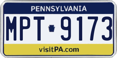 PA license plate MPT9173