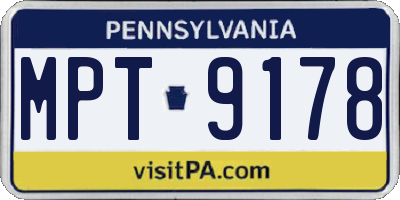 PA license plate MPT9178