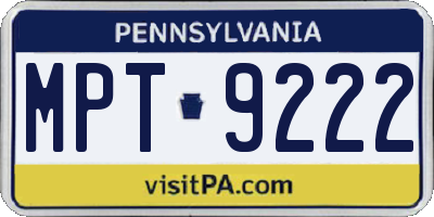 PA license plate MPT9222