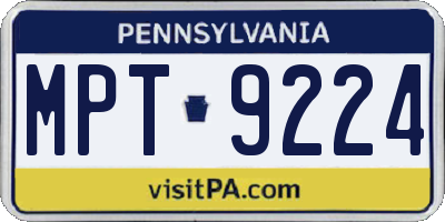PA license plate MPT9224