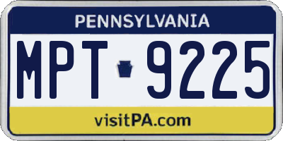 PA license plate MPT9225