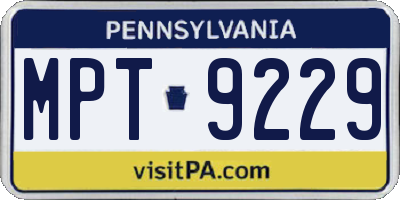 PA license plate MPT9229