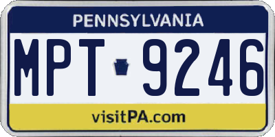 PA license plate MPT9246