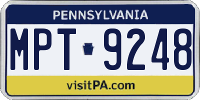 PA license plate MPT9248