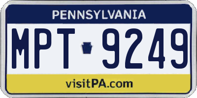 PA license plate MPT9249