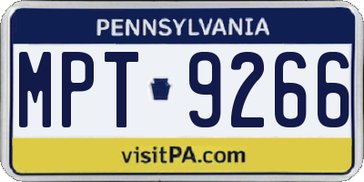 PA license plate MPT9266