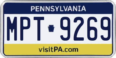 PA license plate MPT9269
