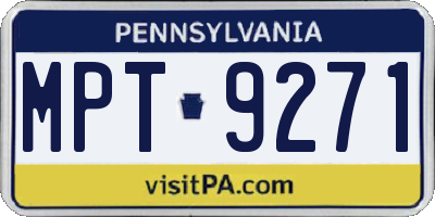 PA license plate MPT9271