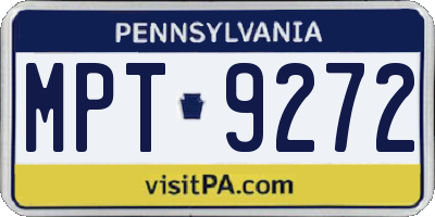 PA license plate MPT9272