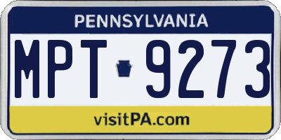 PA license plate MPT9273