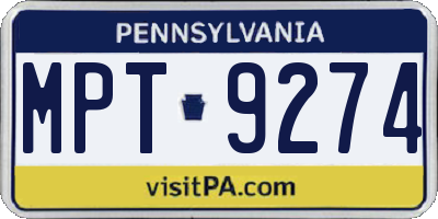 PA license plate MPT9274