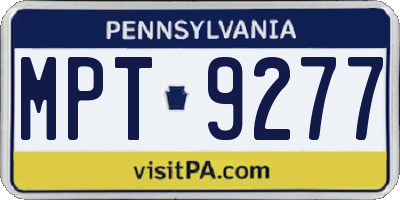 PA license plate MPT9277