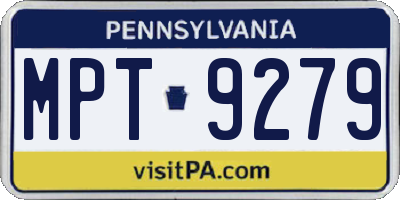 PA license plate MPT9279