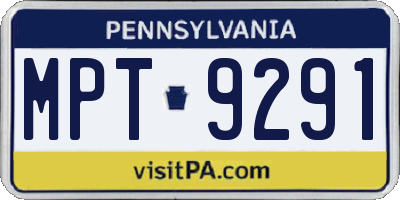 PA license plate MPT9291