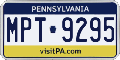 PA license plate MPT9295