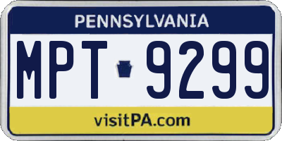 PA license plate MPT9299