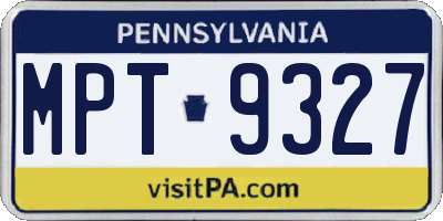 PA license plate MPT9327